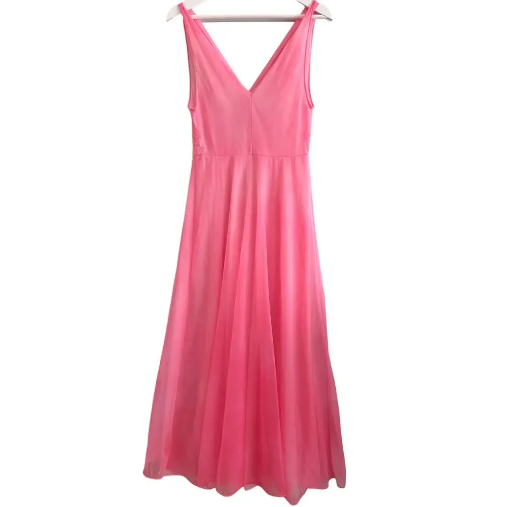 Vintage 1950's Vanity Fair Pink Nylon Slip Nightgown Peignor Dress Coquette - Picture 3 of 6